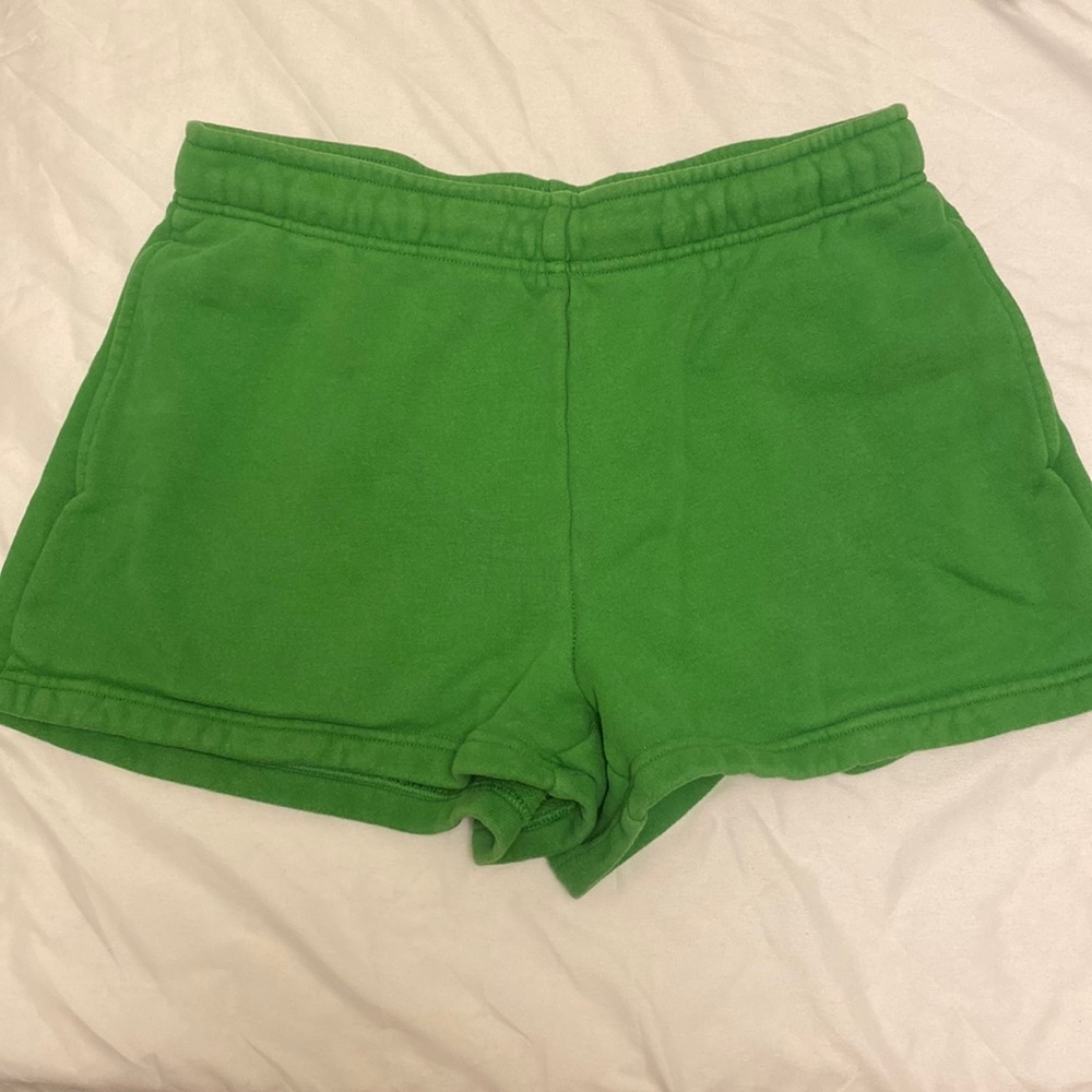 TNA cozy fleece green shorts